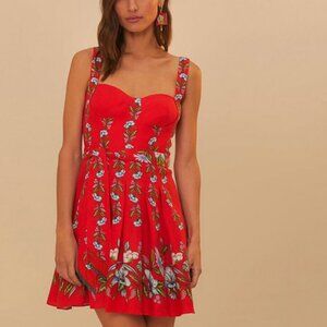 NWT* FARM Rio red sweet bloom bouquet lenzing™ ecovero™ euroflax™ mini dress